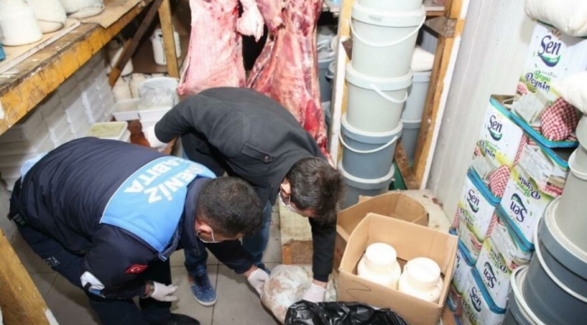 Kilolarca kokmuş et, kıyma, peynir ve salça ele geçirildi
