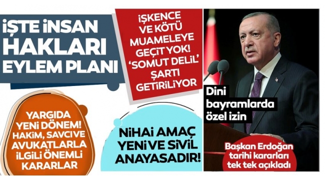  Başkan Erdoğan açıkladı! İşte 11 maddelik İnsan Hakları Eylem planı