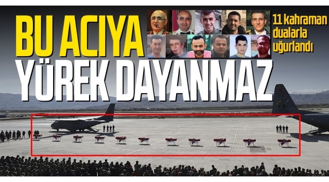 Bitlis'te meydana gelen helikopter kazasında şehit olan 11 asker için cenaze töreni