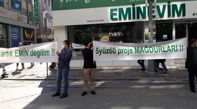 Eminevim mağdurları eylem yaptı! Tapumuzu istiyoruz
