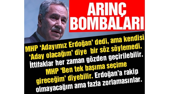 AKP'li Bülent Arınç: Erdoğan'a rakip olmayacağım ama beni fazla zorlamasınlar