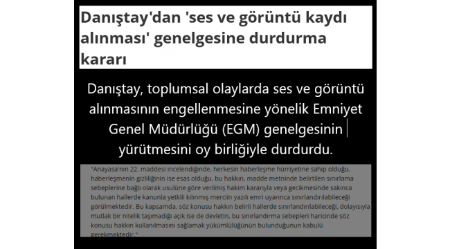 Danıştay, Emniyet'in tartışılan 'video çekimi' genelgesine dur dedi