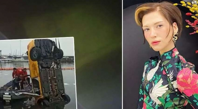 Ünlü model taksiyle Kalamış'tan denize uçtu!