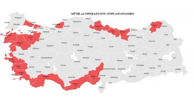16 ilde suç örgütlerine 'Müsilaj' operasyonu: 315 gözaltı kararı