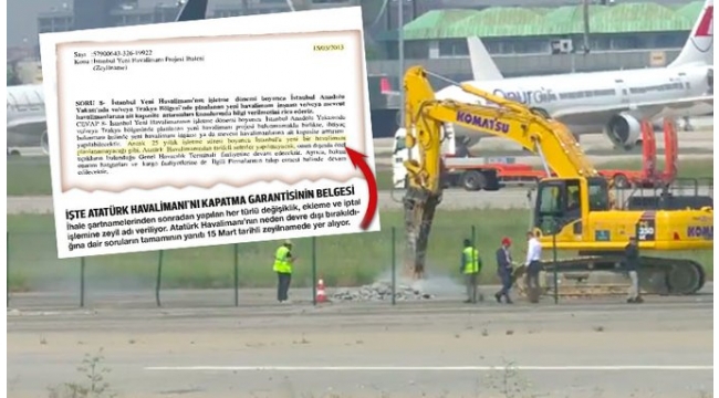 İşte Atatürk Havalimanı'nı kapatma garantisinin belgesi