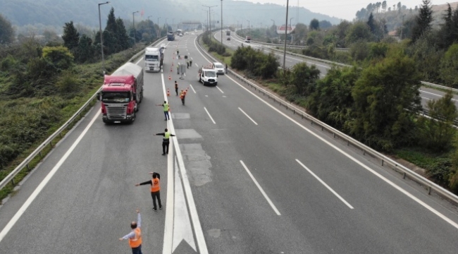 Bolu'da TEM'in Ankara yönü 20 gün trafiğe kapatıldı