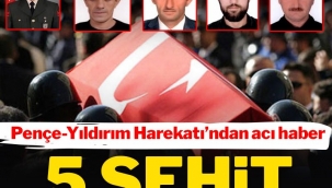Pençe-Yıldırım Harekatı'nda 5 şehit