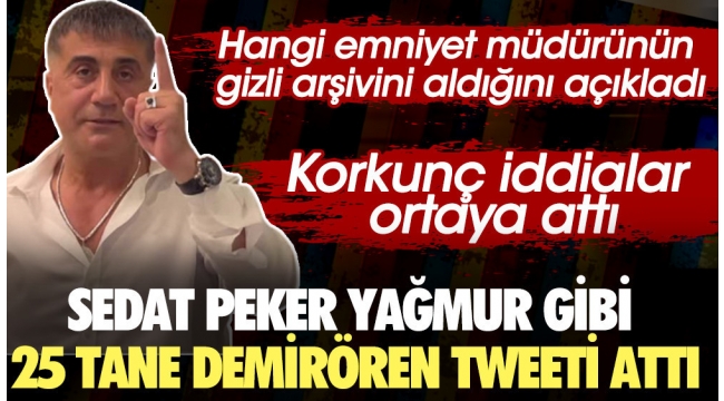 Sedat Peker'den yağmur gibi Demirören tweetleri. Hangi emniyet müdürünün gizli arşivini aldığını açıkladı. Korkunç iddialar ortaya attı