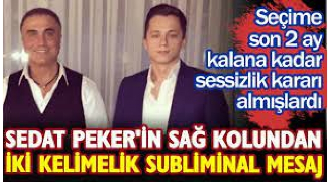 Sedat Peker'in sağ kolu Basın Danışmanı Emre Olur'dan iki kelimelik subliminal mesaj