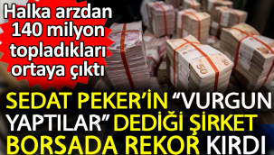 Sedat Peker'in vurgun yaptılar dediği şirket borsada rekor kırdı. Halka arzdan 140 milyon topladıkları ortaya çıktı