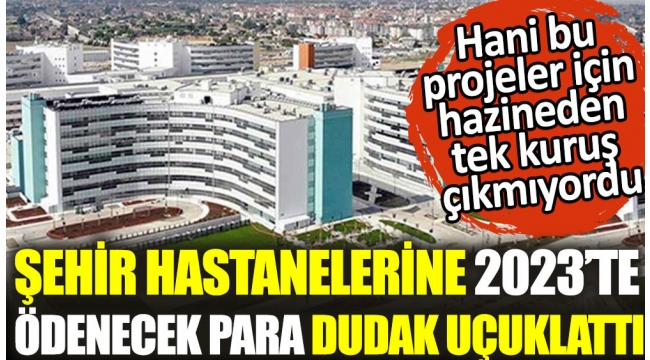 Şehir hastanelerine 2023'te ödenecek para dudak uçuklattı. Hani bu projeler için hazineden tek kuruş çıkmıyordu