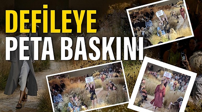 PETA, hayvan derisi kullanan modaevlerinin defilelerine baskın yapmaya başladı...