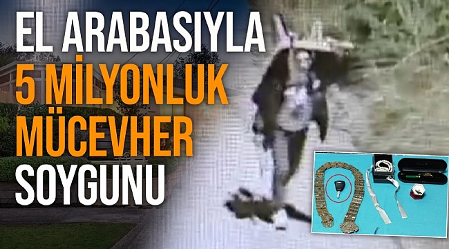 El arabasıyla geldiği villadan 5 milyon liralık mücevher bulunan çelik kasayı çaldı