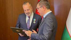 Aksa Enerji CEO'su Kazancı'ya Özbekistan Dostluk Nişanı