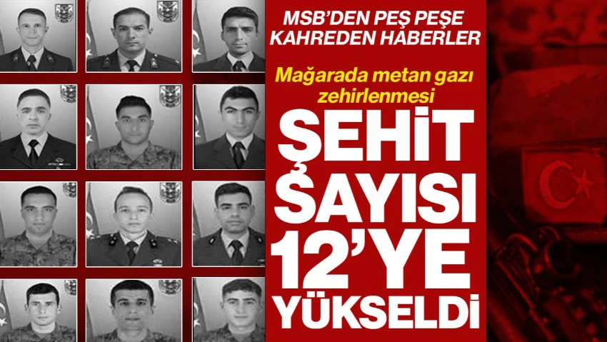 MSB Kahreden Haberi Duyurdu: Pençe-Kilit Harekâtı Bölgesinde Şehit Sayısı 12'ye Yükseldi, 4 Şehidin Daha Kimliği Belli Oldu